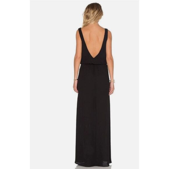 Show Me Your Mumu Kendall Black Chiffon Low Back V Neck Formal Wedding Maxi Sz S - Picture 10 of 10